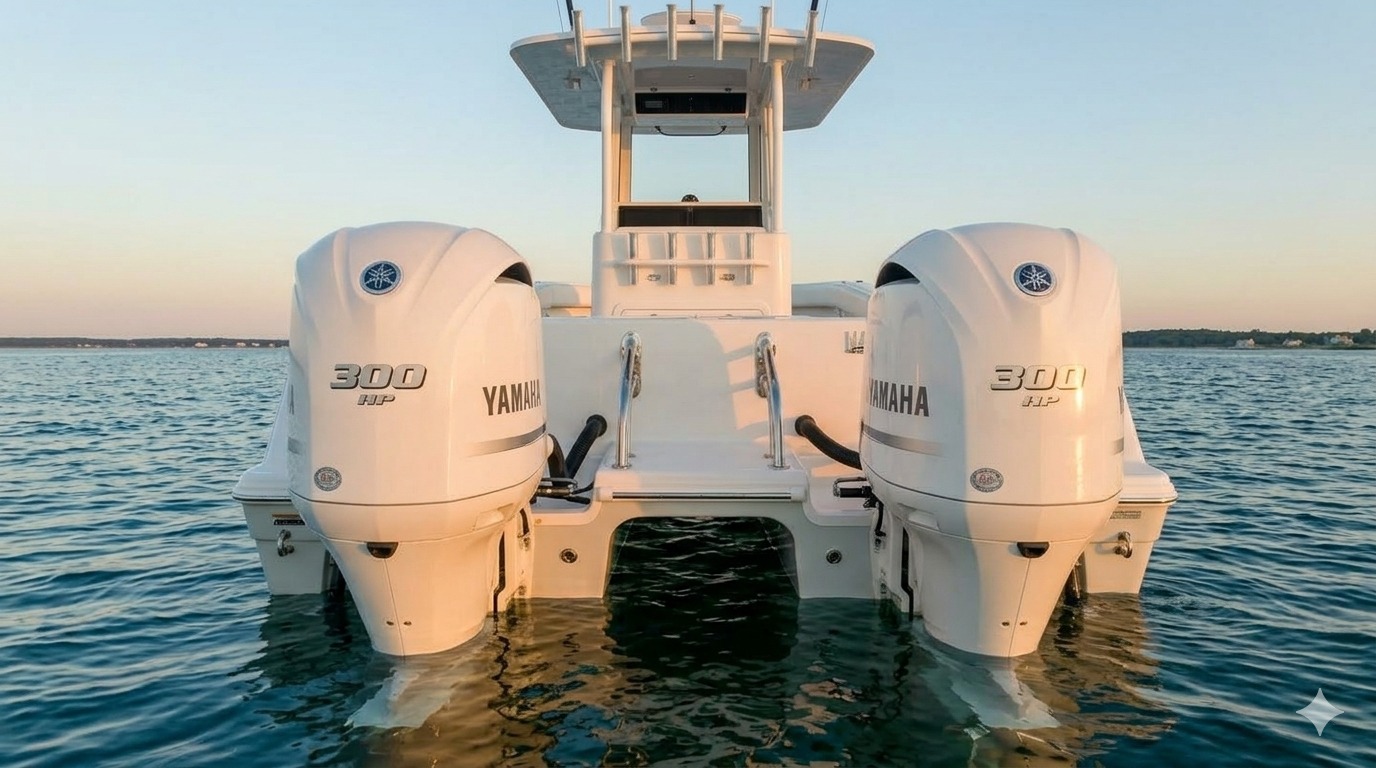 Twin Yamaha 300hp outboards